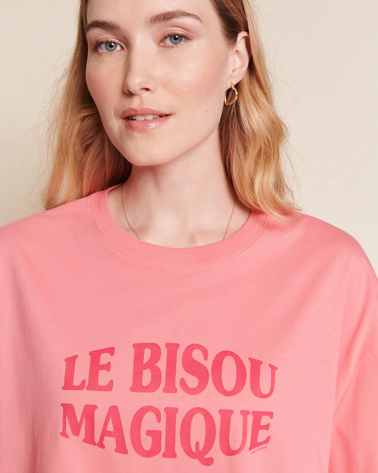Le duo de t-shirts Le bisou magique en coton bio - framboise – Image 7