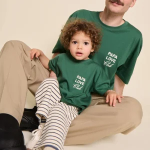 Le t-shirt Papa love club adulte en coton bio - spinach