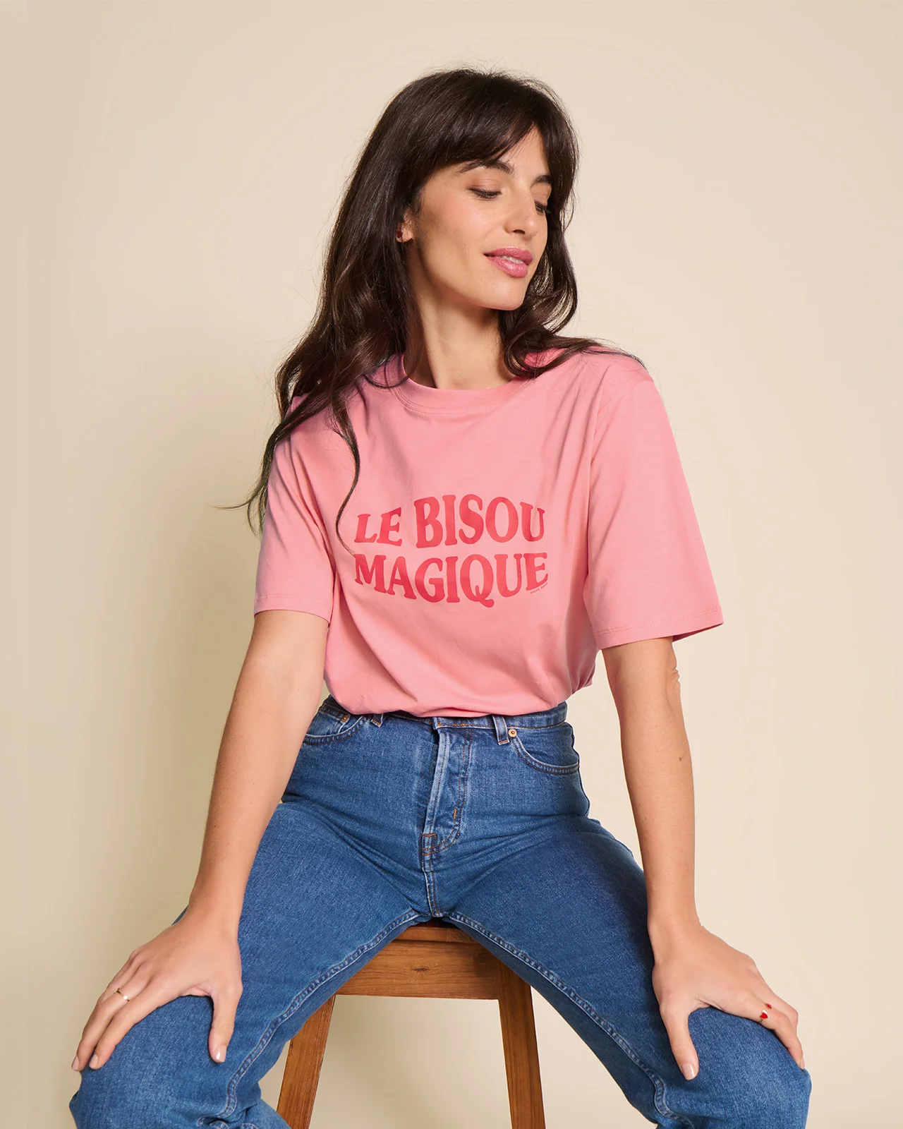 Le duo de t-shirts Le bisou magique en coton bio - framboise – Image 8