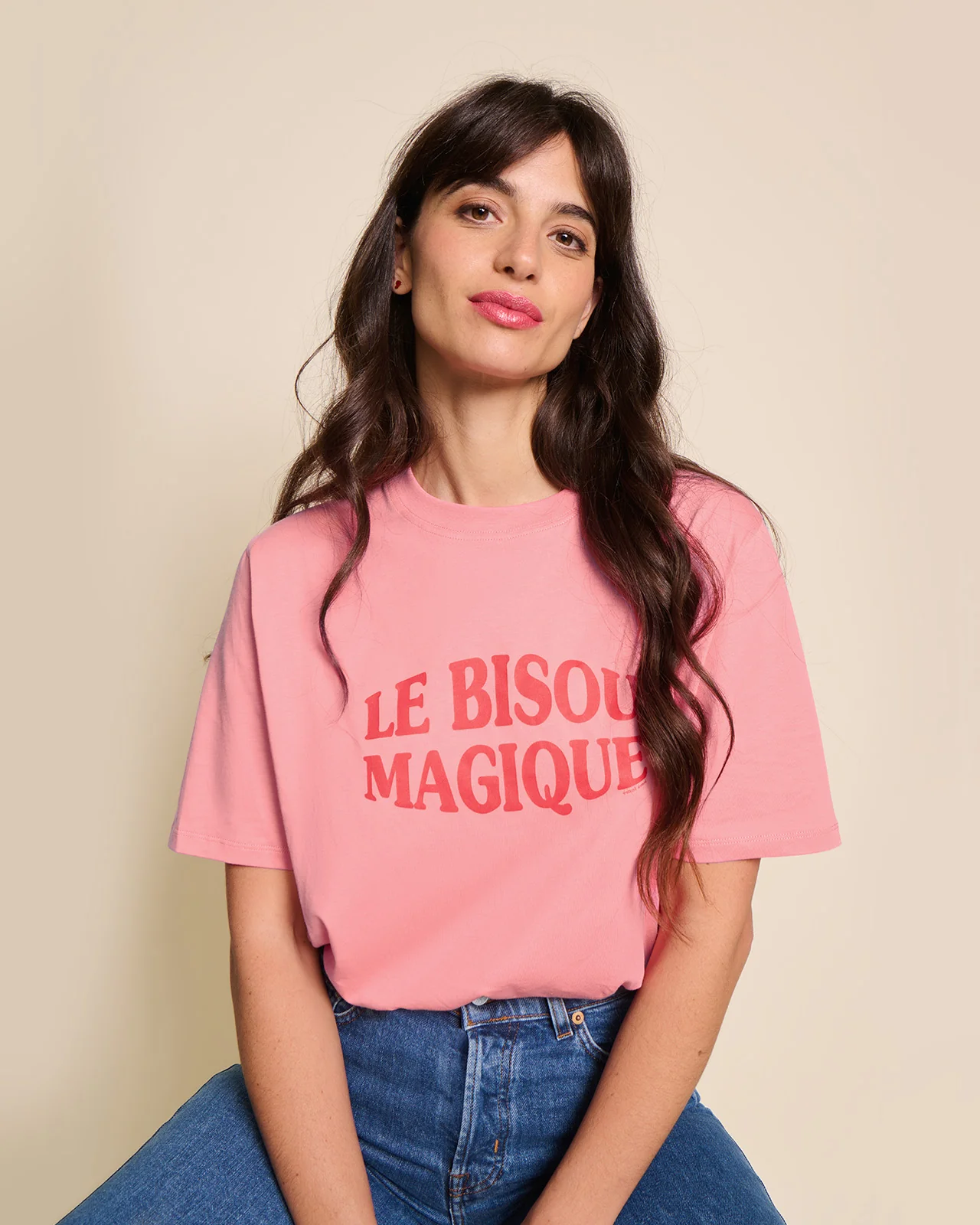 Le duo de t-shirts Le bisou magique en coton bio - framboise – Image 4