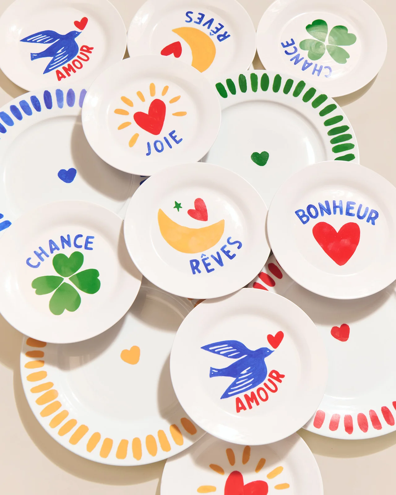 L'assiette Coeur vert en porcelaine - 26 cm – Image 6