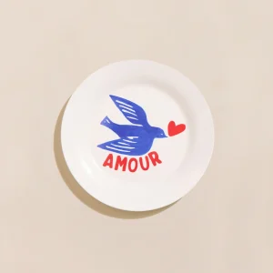 L'assiette Amour en porcelaine - 19 cm