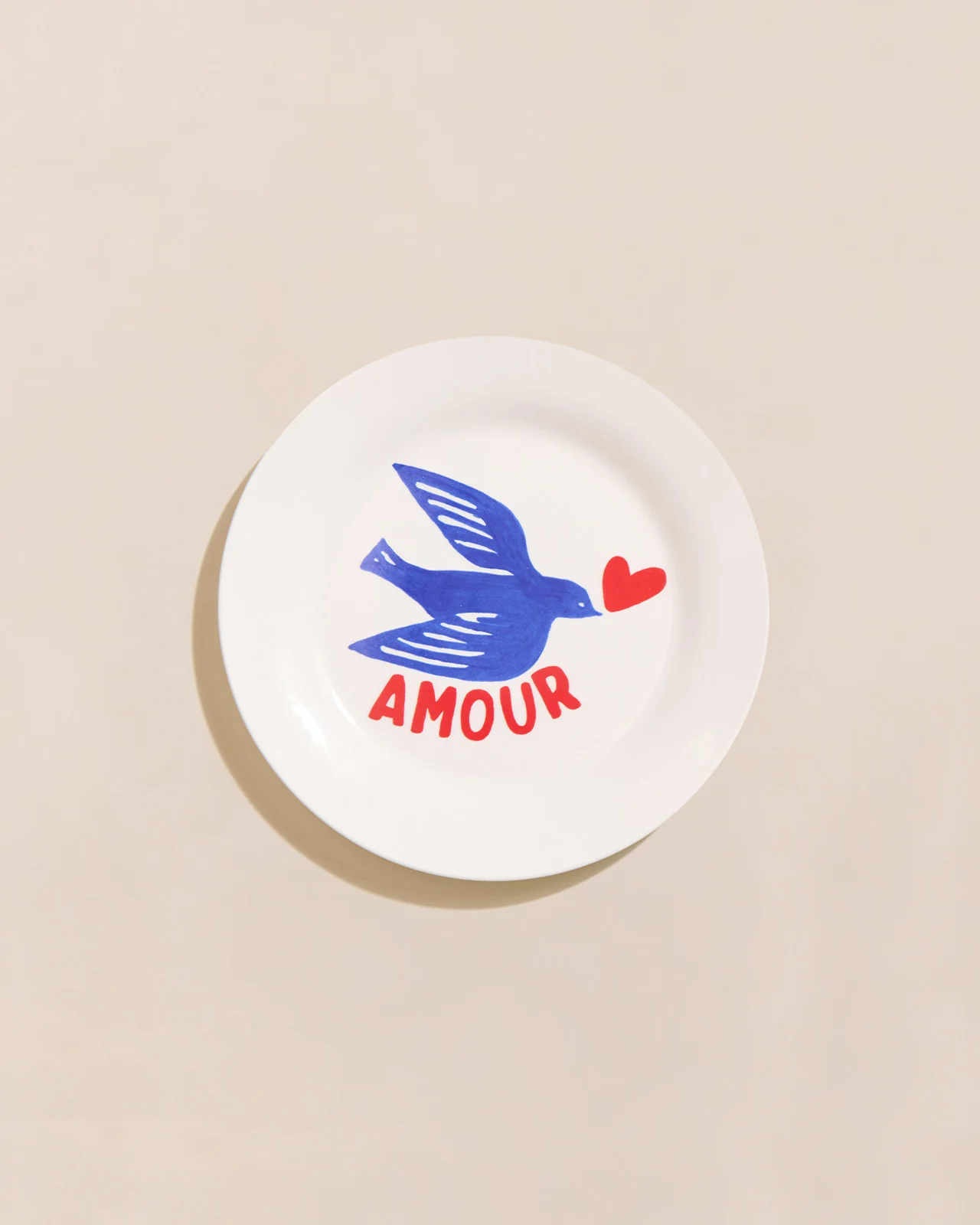 L'assiette Amour en porcelaine - 19 cm