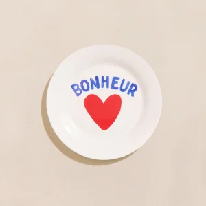 L'assiette Bonheur en porcelaine - 19 cm