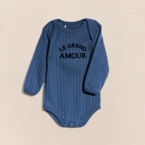 Le body Le grand amour en coton bio - bleu