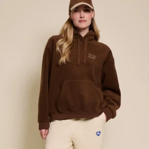 Le hoodie We are family adulte en polaire recyclée - chocolat