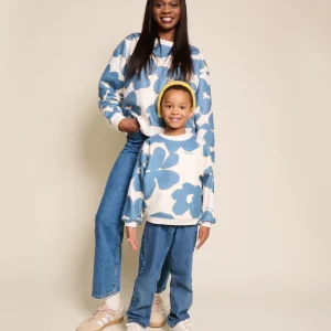 Le duo de sweats en polaire recyclée imprimée - fleurs du lac