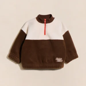 Le sweat Sonny en polaire recyclée - crème / chocolat
