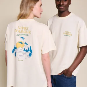 Le t-shirt Vivre d'amour et d'eau fraîche en coton bio - blanc
