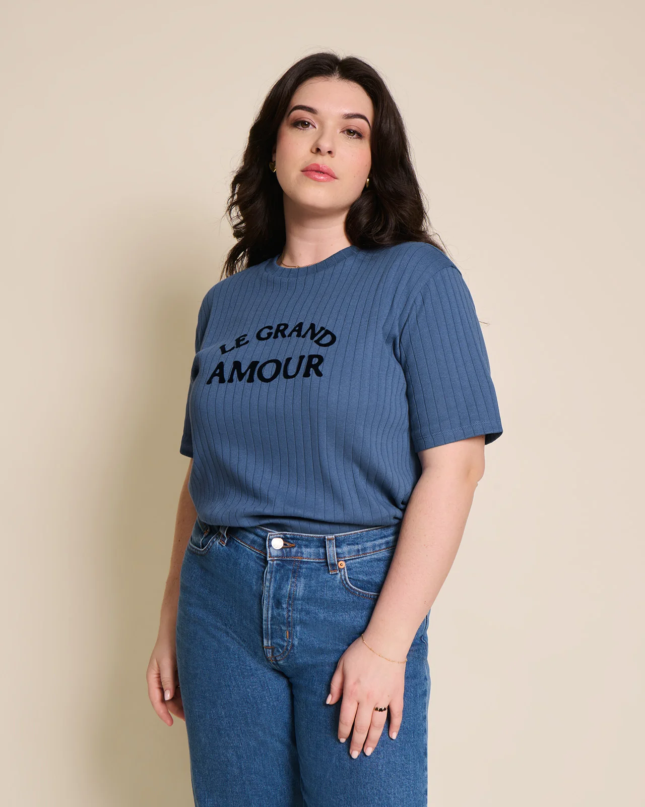 Le duo body et t-shirt femme Le grand amour en coton bio - bleu – Image 5
