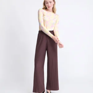 Le pantalon plissé Paulina - chocolat