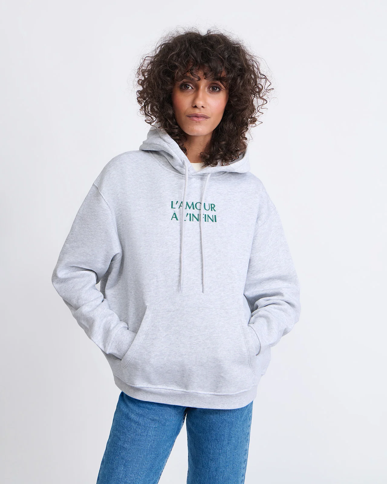 Le hoodie L'amour à l'infini adulte - gris chiné – Image 7