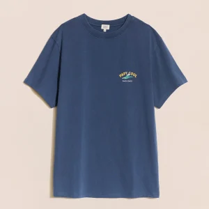 Le t-shirt Papy cool bird en coton bio - bleu lac