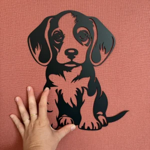 Décoration mural en métal chien beagle