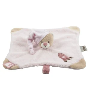 Doudou ours plat rose - Milo & Lena - Nattou