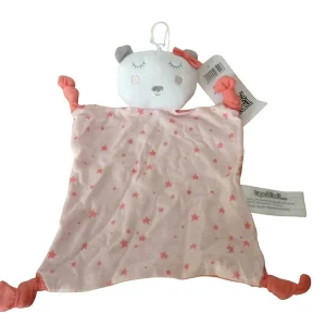 Doudou ours plat rose blanc - TAO