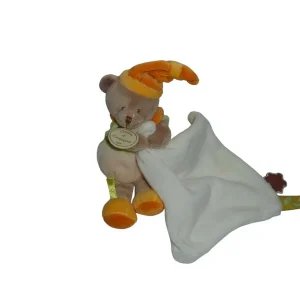 Peluche ours avec mouchoir - Mélis & Lila - DC2644 Doudou et Compagnie