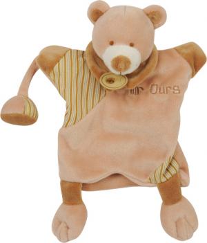 Doudou Mr ours marionnette marron beige - BN508 Baby'Nat