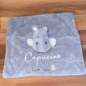 Doudou mouchoir hippo personnalisé