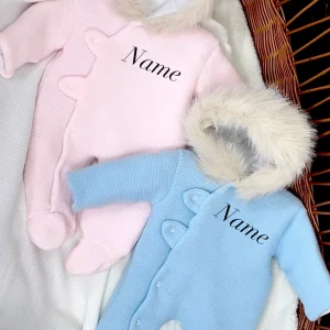🧵Combinaison Bébé Personnalisée en maille – 3/6 Mois