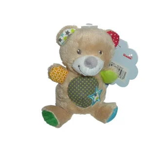 Peluche ours marron multicolore - Nicotoy - 18 cm