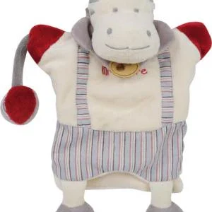Doudou Mr zèbre marionnette blanc crème - BN508 Baby'Nat