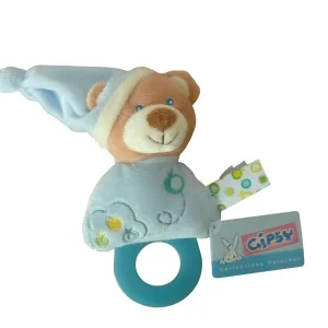 Doudou anneau de dentition Pomme ours bleu - Gipsy