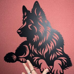 Décoration mural en métal chien berger allemand