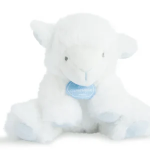 Peluche mouton blanc bleu - DC3105 Doudou et Compagnie - 12 cm