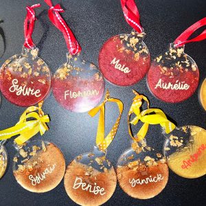 Boule de noël personnalisée résine