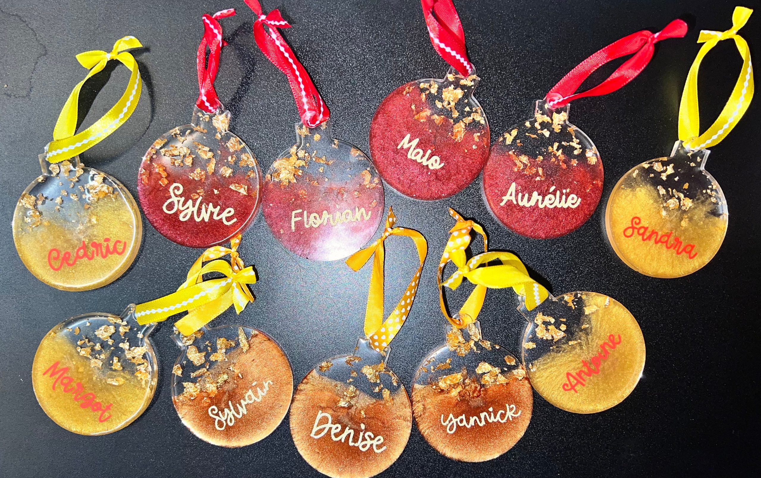 Boule de noël personnalisée résine