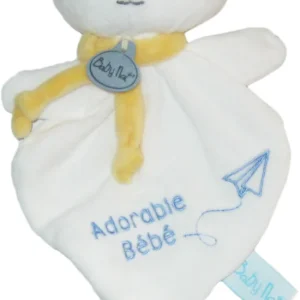 Doudou panda plat blanc bleu - BN0152 Baby'Nat