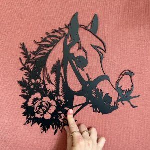 Décoration mural en métal cheval