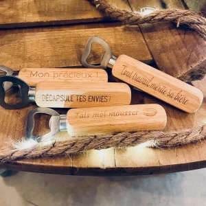 Décapsuleur bois manche personnalisable