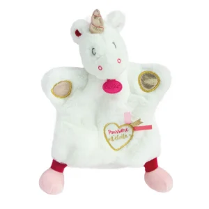 Doudou licorne marionnette blanc - Poussière d'étoiles - BN0414 Baby'Nat