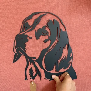 Décoration mural en métal chien beagle