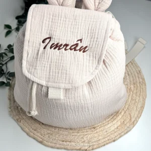 🧵Sac à dos enfant personnalisé en gaze de coton – Crèche & maternelle|OEKO-TEX®