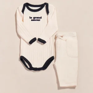 Le body Le grand amour et le pantalon - crème