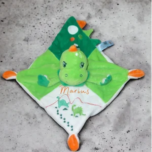 Doudou mouchoir dinosaure personnalisé