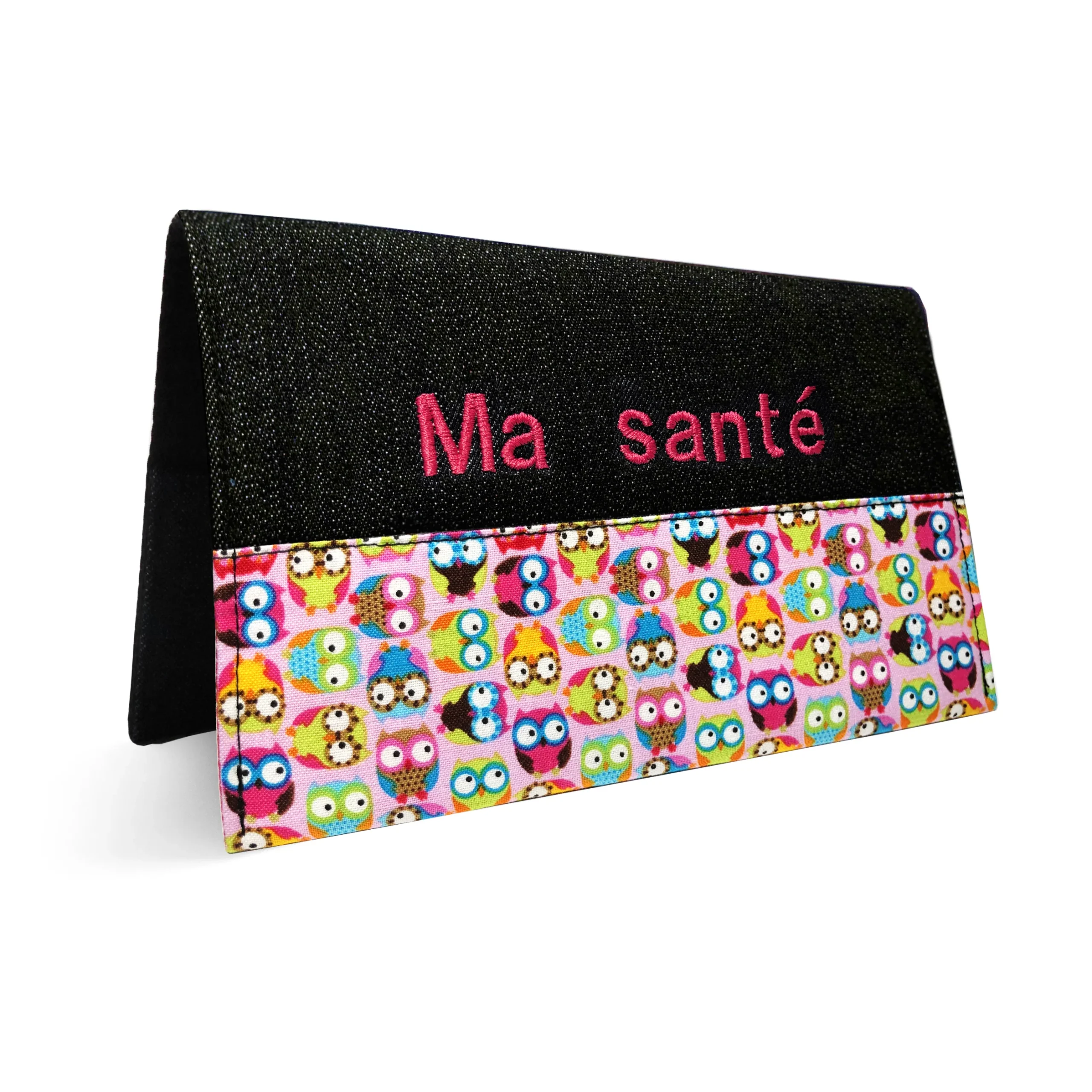 Protège carnet de santé personnalisé Lolikö / Hibou rose