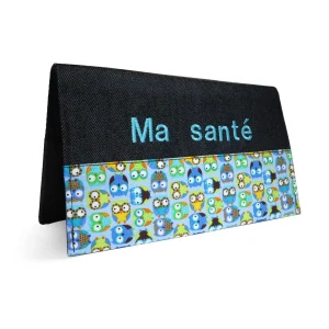 Protège carnet de santé personnalisé Lolikö / Hibou bleu