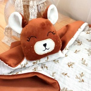 Doudou Ours Léon - Modèle Personnalisable fait main