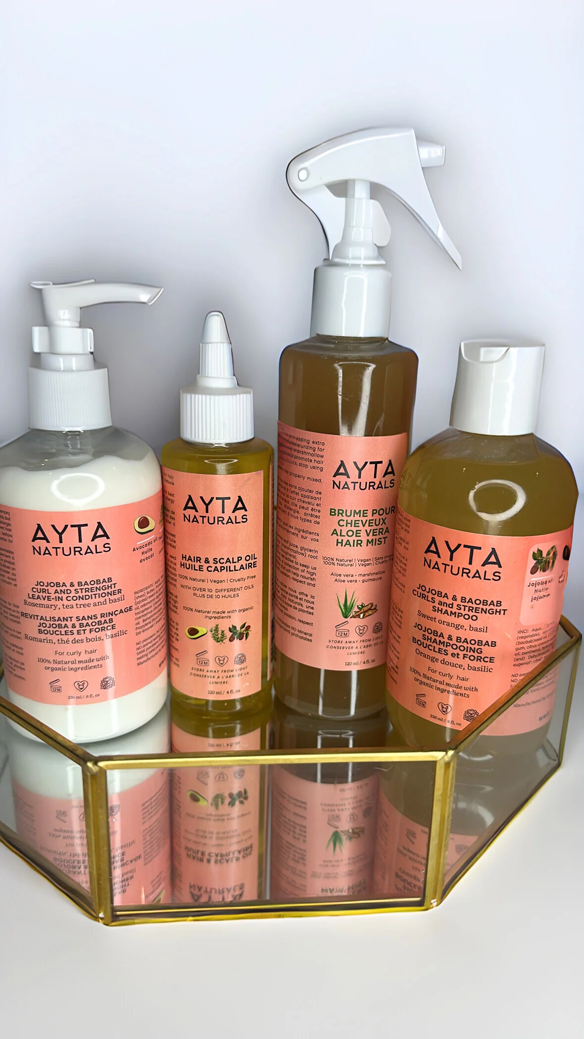 Pack Adulte - ROMARIN ET THÉ - shampoing - brume capillaire - huile capillaire - revitalisant sans rinçage