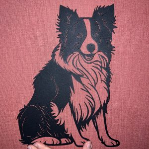 Décoration mural en métal chien border collie