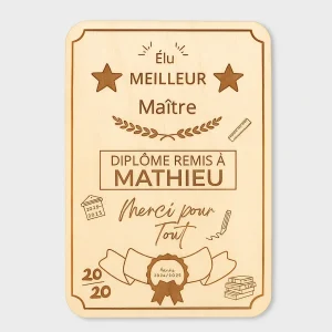 Diplôme en bois personnalisé