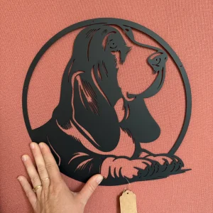 Décoration mural en métal chien basset