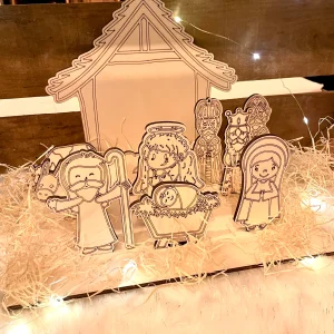 Crèche de Noël en bois à peindre