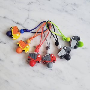 Tirette CAMION BENNE pour fermeture éclair, zipette, accessoire sensoriel, bille de silicone