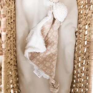 Doudou tortue feuilles écru