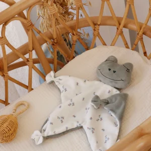 Graziella - Doudou Grenouille personnalisé - Minky Vert Sauge
